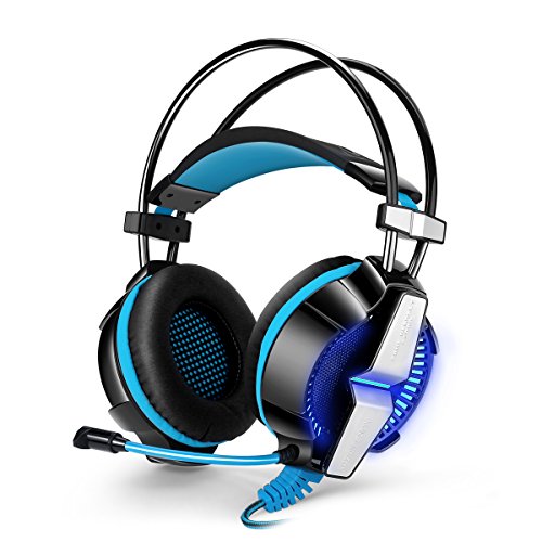 KOTION EACH G6000 Stereo-Gaming Headset Kopfhörer Mikrofon 7.1 Surround Sound USB Bass Enhanced mit LED Licht für Computer PC-Modus vibraci ¡§? N...