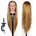 Hairdressing Training Heads 100% Synthetic Fiber Hair Mannequin Styling Dolls Head (Table Clamp Holder Included) ESJ2718P