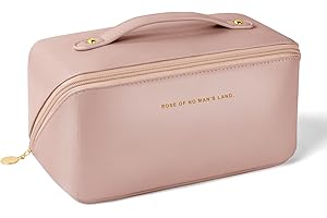Aucuu Bolsa de Cosméticos de Gran Capacidad, Bolsa de Maquillaje de PU de Primera Calidad, Bolsa de Lavado Multifuncional y Portátil con Asa y Cremallera, para Viajes, Baño