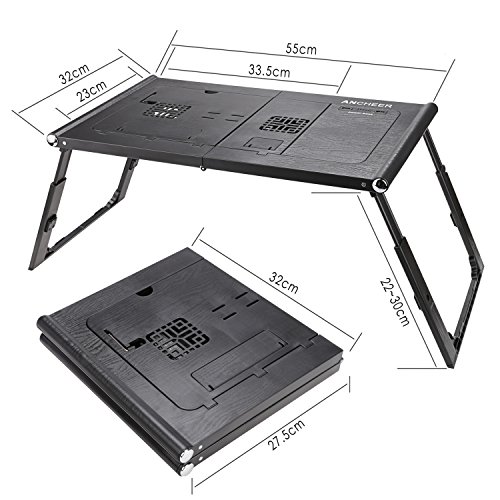 Ancheer Einstellbare Laptop Tisch Lapdesk Betttisch Faltende Smart-Tabelle mit Power Bank 10000mAh, Schwarz - 4