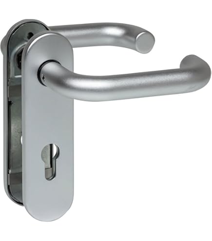 SN-TEC Komplettset Für Stahl-/FH-Türen – Mit Schloss, Beschlag (beidseitig Drücker) & Profilzylinder