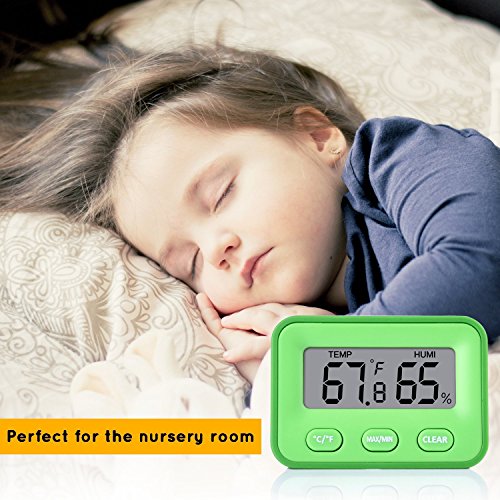 [Neuester Entwurf] 2 Stück Senbowe Thermo-Hygrometer Digital-Innenfeuchtigkeits-Monitor-Hygrometer-Innenraum-Thermometer Fahrenheit oder Celsius-Temperatur-Messgerät-Feuchtigkeit - 5