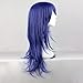 Anime Wig Dark Blue Long Wavy 60CM Women Girls Cospaly Hair Full Wig + Wig Cap