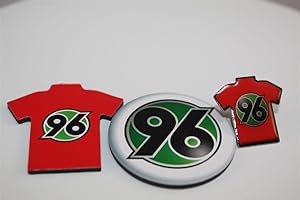 Promotion & Beyond Hannover 96 HSV Fanset 3 teilig Trikot Pin, Magnet, Trikotmagnet Anstecker Bundesliga