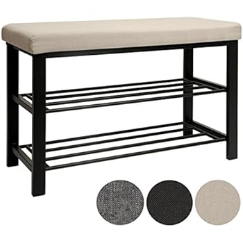 DuneDesign Schuhregal 81x32x46 cm offener Schuhschrank mit 2 Böden