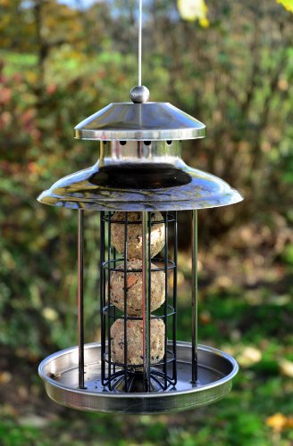 Vogelfutterspender Vogelfutterhaus aus Metall Bird´s Heaven Vogelhaus für Meisenknödel Vogelfutter - 4