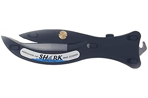 GIFTS DIRECT 2 U LTD Shark Enclosed Blade Safety Box Cutter with Retractable Hook - (Black)