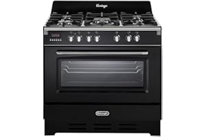 DE'LONGHI De Longhi MEM 965 NN Cuisinière à gaz 5 feux avec four électrique ventilé Noir 90 x 60 cm
