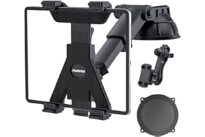 PLDHPRO Support Voiture Tablette Universel [Ventouse Forte 360°] - Compatible i Pad Galaxy Tab Fire HD - Installation Tableau de Bord/Pare-Brise - Bras Télescopique Anti-Vibration 6"-13"