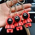 Rk Toys Set Of 3 Neaflix Skuid Game Keychain, 3D Soft Rubber Figure, Mini Doll, Quick Domestic Skuid Games Toy Keychains (3 pcs)