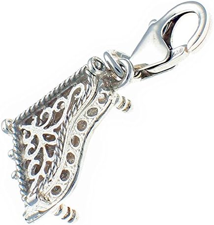 Welded BlissSterling 925 Silver Grand Piano Opening to Music Note, Clip On Charm Pendant WBC1481