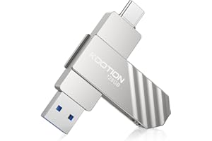 KOOTION USB Stick 128GB USB 3.2 Speicherstick OTG Bis zu 500MB/s 2-in-1 Typ C Flash Laufwerk USB C Externer Speicher Metall für USB-C-iPhone/Android-Smartphone/Tablet/Mac/Laptop/PC, Silber
