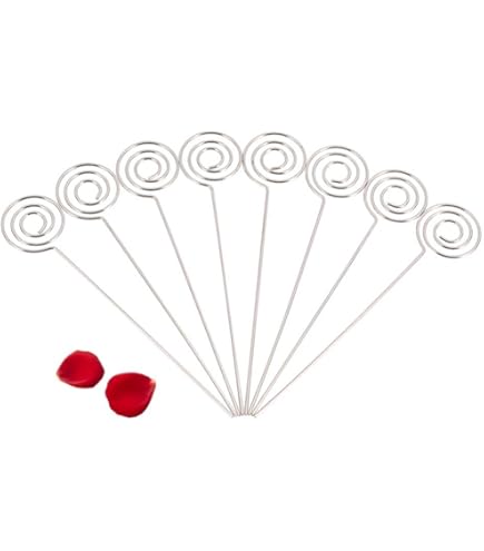 16 Portafoto Con Clip In Legno E Acciaio - Per Segnaposto, Biglietti E Decorazioni