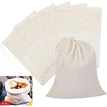 30 Sacchetti Regalo Cotone Con Coulisse - Mussola Naturale 10x12cm Per