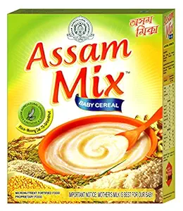 Assam Mix 300gm, Pack of 1. Natural Fortified Baby Cereal, Weaning Mix, Baby Food Made of Rice, Moong Dal, Til and Groundnut Powder. Suitable for Age 6 Months and Above.
