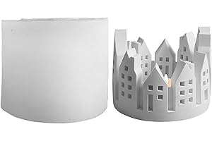 YARTEIM Silikonformen Gießformen Kerzenhalter,Mini Silikonform Haus Ringform,Silikonform Kerzenhalter,Gießform Haus und Gießform Kerzenhalter Rund,Gießformen Silikon Häuser für Kerzenhalter Handwerk