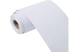 WADILE Bordo Adesivo per Cucina e Bagno Effetto Legno Lineare – Battiscopa Autoadesivo Impermeabile, Modanatura Adesiva e Cornice per Specchi, Piastrelle, Pareti e Piani di Lavoro Bianco