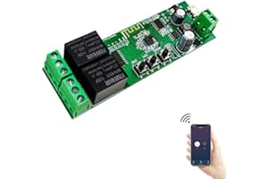 EACHEN Aggiornamento 2 Canali Intelligente Pulsante Relè Wifi DC5V/12V Wireless Universale Modulo Telecomando Interruttore Timer per Automazione Cancelli Compatibile con Alexa, Tuya Smart Life App