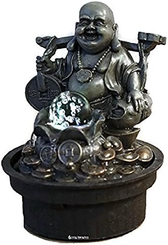 Indoor Water Feature-Fountain Buddha Traveler with Color Changing LED 20 cm