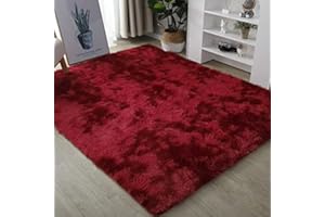NC Ultra miękkie nowoczesne dywany do wnętrz, puszyste dywany do salonu odpowiednie dla dzieci, sypialnia, wystrój domu, dywany przedszkolne, 60 x 120 cm (czerwone wino)