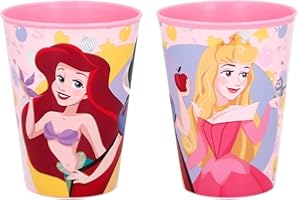 ILS I LOVE SHOPPING Set mit 2 Trinkgläsern für Kinder, 260 ml, aus BPA-freiem Kunststoff, Geschenk für Jungen (Prinzessinnen)