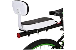 Liummrcy Bike Back Seat Cushion,Bicycle Back Seat Handle, Kid Child Safety Carrier,Bicycle Back Seat Set Black Safety PU Leather Soft Cushion Armrest Footrest with Back Rest for Girl Woman Child