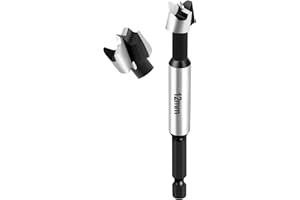 NICAVKIT Profesjonalne wiertło Forstner 12 mm do drewna, 12 mm wiertło Forstner, wiertło do otworów z trzonkiem sześciokątnym, wiertło do drewna, wiertło garnkowe, wiertło artystyczne do drewna