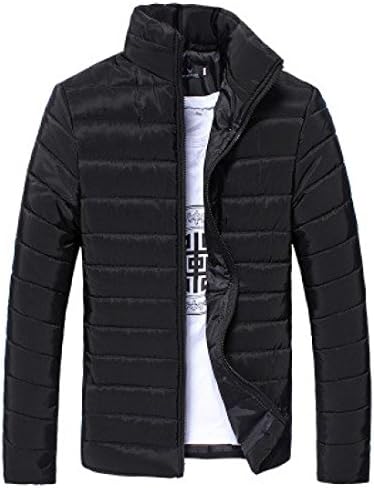 Mens Jacket Coat, DoraMe Slim Winter Zip Coat Warm Stand Collar Jacket Outwear (M, Black)