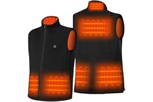 DR.PREPARE Gilet Riscaldato Uomo Donna Dimensioni Regolabili 3 Temperature Giubbotto Riscaldato in Pile Morbido Giacca Riscaldata USB Ricaricato per Attività all'Aperto Viaggio Sport Tempo Libero