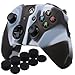 Produktbild YoRHa Silikon Hülle Abdeckungs Haut Kasten für Microsoft Xbox One X & Xbox One S Controller x 1 (Schwarz-Weiss) Mit Pro aufsätze thumb grips x 8