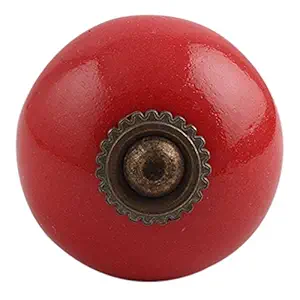 4 Pieces Drawer Hardware | Ceramic Cupboard Handle | Red Dresser Knobs Girls Room | Solid Pull Drawer | 3.81 cm Knobs