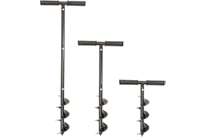 NO NONSENSE PRODUCTS Hand Manual Earth Auger 100mm / 4 Inch Diameter Adjustable Length with Grip Handle Fence Post Hole Planting Plant Soil Digger Borer
