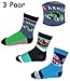 Produktbild 3er Pack - Socken - Feuerwehr & Eisenbahn & Traktor - Größe 19 bis 22 - für Kinder / Jungen - Baumwolle - Kindersocken - Babysocken / Babysöckchen - Feuewehrsocken - Auto Fahrzeuge - Bahn Züge
