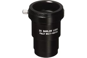 Gosky 3,8 cm 2 x vollständig geschwärzte Metall-Barlowlinse und Kamera-T-Adapter für Teleskope Okular – kompatibel mit 1,25 Zoll Filtern – auch für Astronomische Fotografie – beschichtet