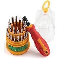 HUSB ® Precision 31 in 1 Repairing Interchangeable Precise Screwdriver Tool Set Kit with Magnetic Holder for Home and Laptop (Multicolour)