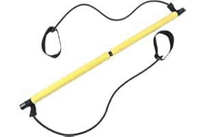 VACCLO Portable Pilates Bar Kit with Resistance Band - Pilates Exercise Bar Stick for Full-Body Workout, Home Gym Pilates Sculpt Bar for Bodybuilding and Muscle Toning