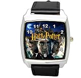 Taport® Quarzuhr mit Harry-Potter-Quarz-Uhr, schwarzes Lederband E2, inklusive Ersatzakku und Geschenkbeutel