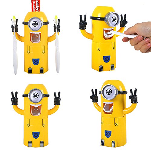 Eine Auge Despicable Me Minion Ich Einfach Unverbesserlich Zahnbuerstenhalter automatische Zahnpasta Spender mit Buerste Tasse Wash Set