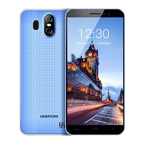 HOMTOM S16 3G Smartphone Ohne Vertrag Android 7.0 5,5 Zoll Display(18: 9) Quad Core Dual SIM 2GB RAM+16GB ROM 8MP+2MP+5MP Kameras Fingerabdrucksensor(Blau)
