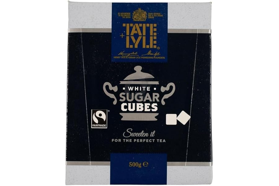 White Sugar Cubes 500g - Pure Cane Sugar Cubes for Tea, Coffee & Hot Drinks - Convenient Pre-Portioned Cubes for Consistent Sweetness - Suitable for Vegetarians