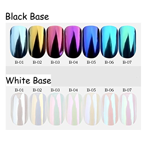 MIOBLET 1 Box Spiegel Nagel Glitzer Pigment Pulver 1g Gold blau lila Staub Maniküre Nail Art Glitzer Glitzerpuder DIY Chrom Pulver Dekorationen - 3