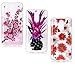 Produktbild LG K8 2017 Hülle Silikon, LuckyW 3X TPU Blume Ananas Rot Chrysantheme Hülle für LG K8 2017 Soft Silikon Glitter Tasche Transparent Clear Klar Durchsichtig Ultra Slim Thin Dünne Schutzhülle Weiche Flexibel Kratzfeste Scratch-Resistant Stoßfest Shockproof Etui Bumper Case