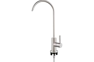 KEOKBON 304 Stainless Steel Drinking Water Tap, 100% Lead-Free RO Filter Faucet, Water Filter Taps for Kitchen Sink Most Reverse Osmosis Devices or Water Filter Systems, Brushed