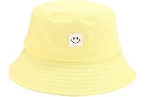 crazy bean Sombrero de Pescador Unisex Algodón Plegable Bucket Hat Cara Sonriente Mujer Hombre al Aire Sombrero de Sol para Playa Camping Verano Gorros