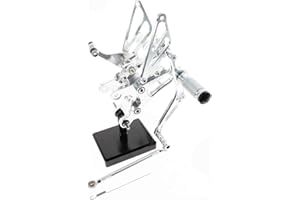 NICEDOLL CNC R1 98-03 Motorcycle Adjustable Rearsets Foot Pegs Rear Set Footpeg Shift Pedal Compatible with YZF R1 1998 1999 2000 2001 2002 2003 Silver