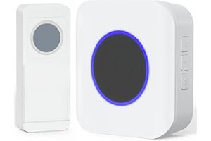 Sonnette sans Fil, SURNICE IP55 Sonnette de Porte, 300 M Kit de Carillon avec 36 Mélodies 4 Niveau Volumes, Blanc, 98457+90062