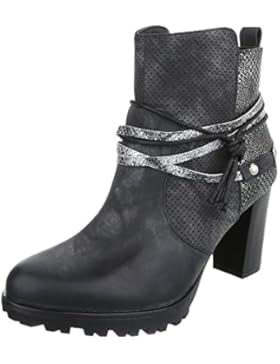 Cowboy- / Westernstiefel Damenschuhe Cowboy Stiefel Pump Western Style Reißverschluss Ital-Design Stiefel