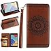 Produktbild Hülle für Galaxy A5 2016,Case für Galaxy A5 2016,Galaxy A5 2016 Handyhülle Leder Wallet Case,YingC-T Elegant Malerei Mandala Blume Braun Muster Handytasche Samsung Galaxy A5 2016 Schutzhülle Leder Bookstyle Brieftasche Ständer Stand Hülle mit Karte Halterung Magnetverschluss Extra Dünn Tasche Premium Design Klapphülle Flip Schutz Schale Hülle Etui Cover für Samsung Galaxy A5 2016