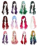 CINEEN Lang Perücken ca. 70cm Faschingskostüme Karnevalskostüme Party Fest Karneval Fasching Cosplay Mode Style Bunt -