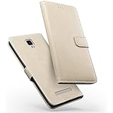 SLEO Hülle für Wileyfox Swift 2 / Swift 2 Plus Case Lederhülle Wallet Deckel Retro mit Kartensteckplätze Bookstyle für Hülle für Wileyfox Swift 2 / Swift 2 Plus - Grau